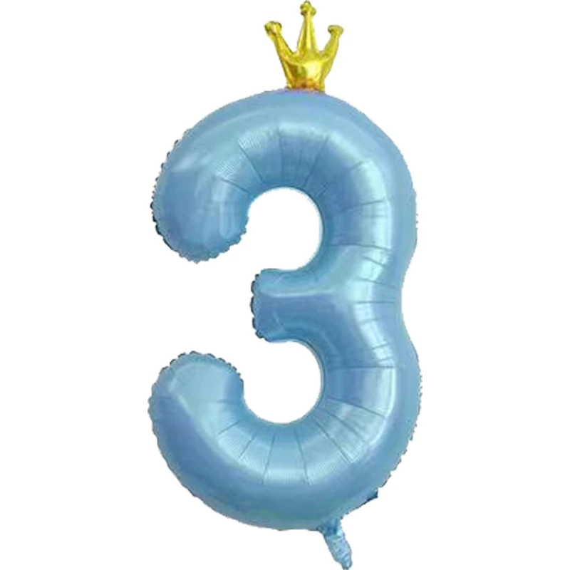 40-дюймовый шар в виде цифр украшение для дня рождения 1-го года корона детские