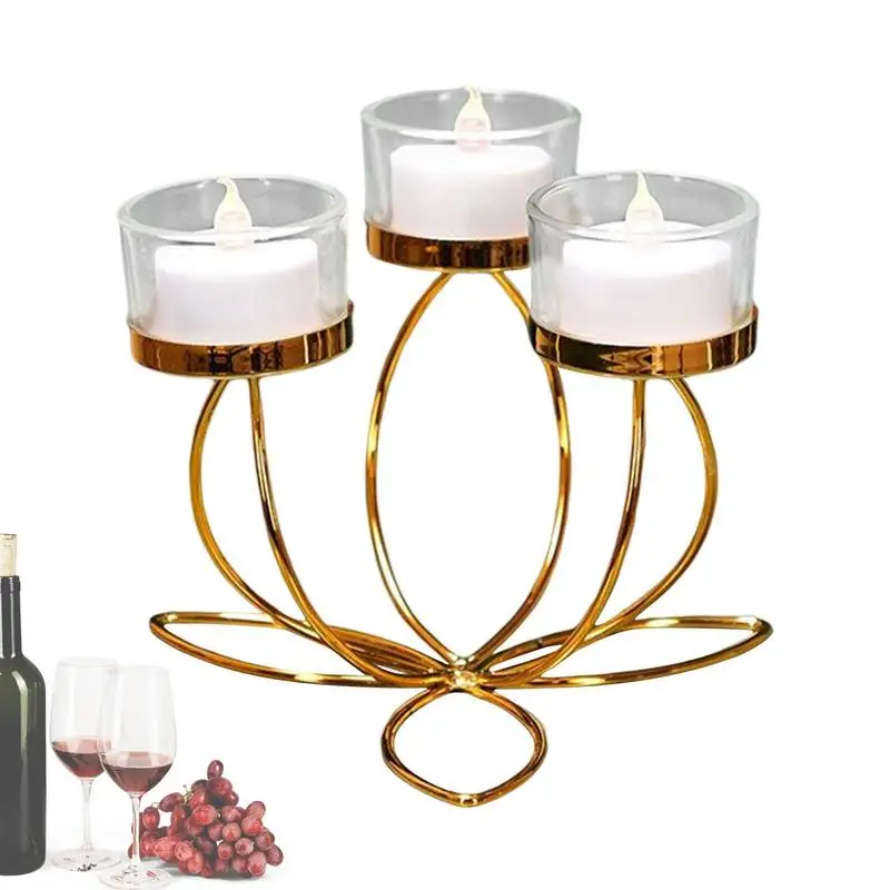 Flower Shape Iron Candlestick Holders Simple Candlestick Holders Candlelight Dinner Props For Wedding