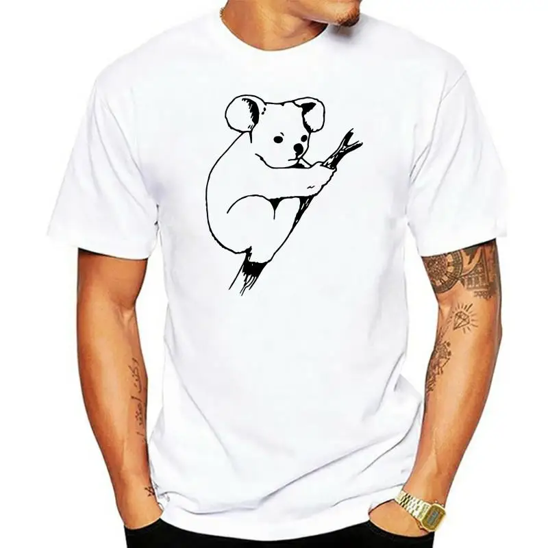 

Футболки из 2022100% хлопка с принтом медведя коала, белая футболка с подвеской на ветке, подарок с животным на день рождения