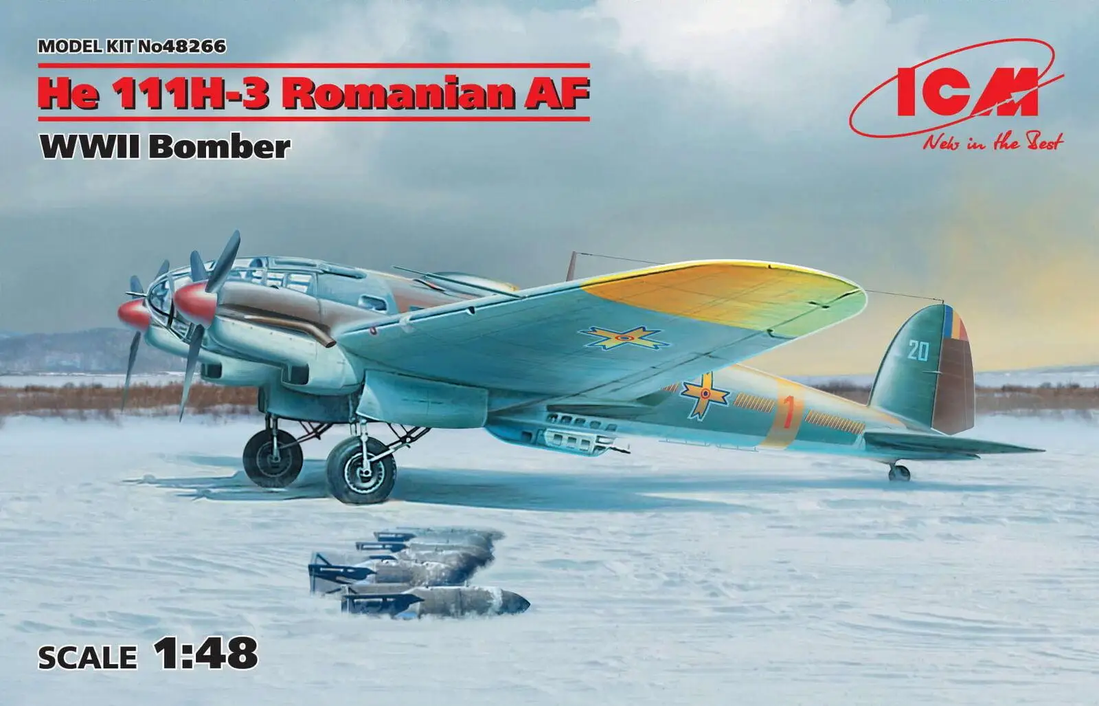 

ICM48266 ICM Масштаб 1:48 He 111H-3 румынская AF, набор моделей бомбардировщика Второй мировой войны