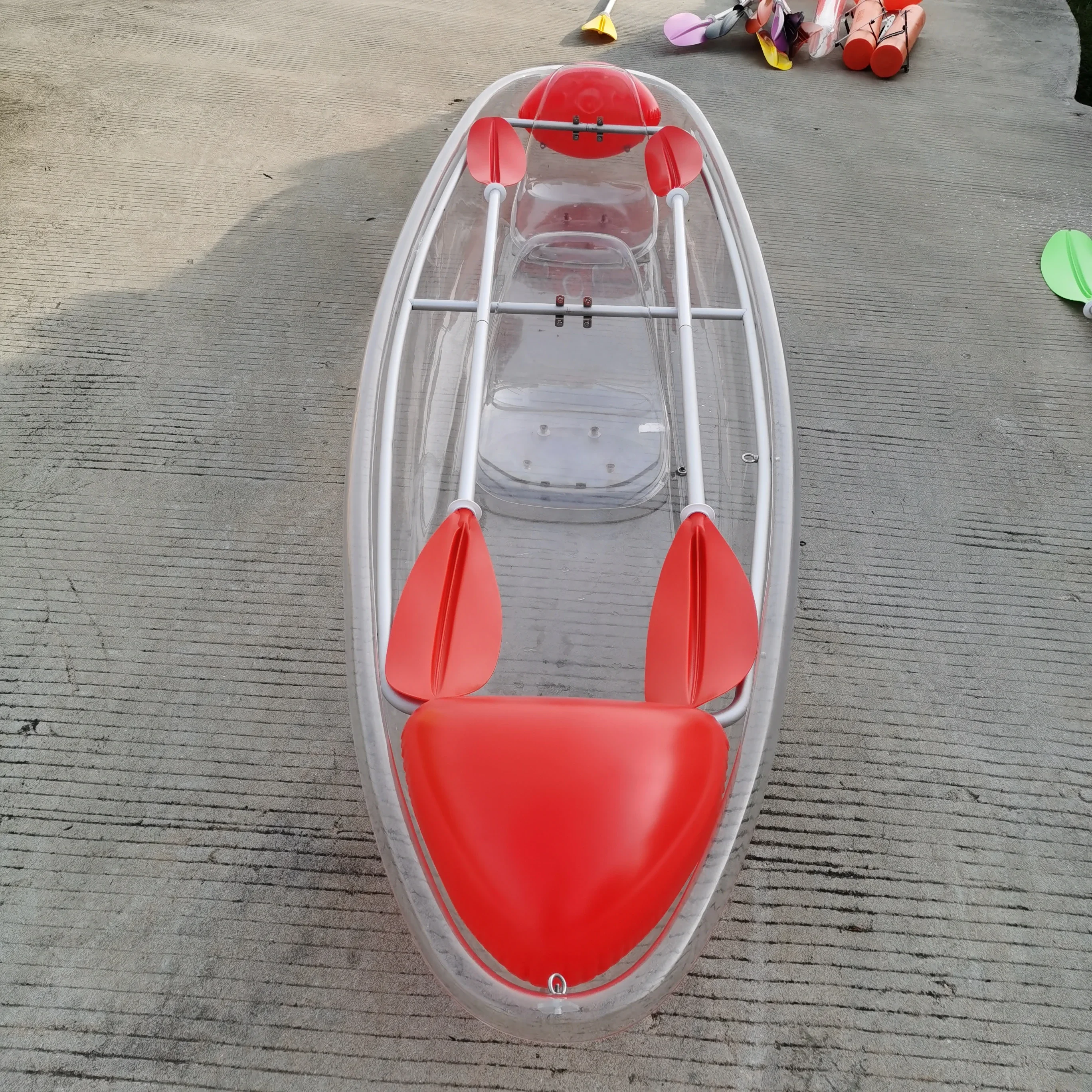 OHO OEM Прозрачный поликарбонатный байдарка с 2 сиденьями лодка прозрачным дном