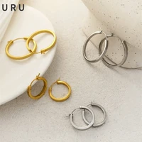 fashion jewelry hoop earrings popular style classic design golden silvery color high quality brass metal earrings for party gift