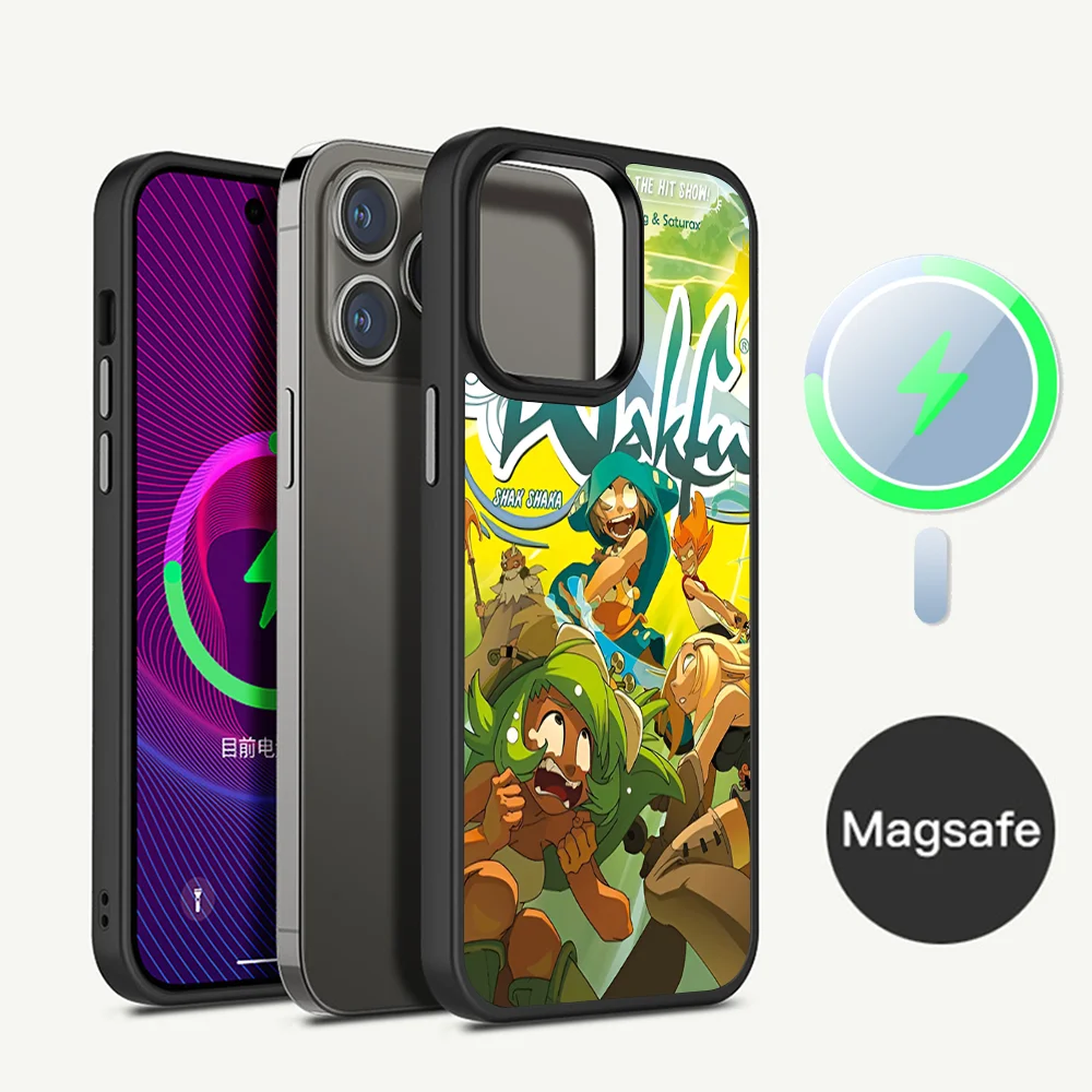Чехол для телефона W-Wakfu Game iPhone 15 Pro Max чехол 14 Plus 13 12 11 Magesafe магнитный с беспроводной