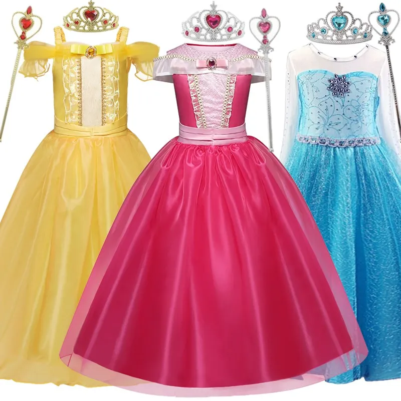 

Costumes for Girls 2023 Fancy Princess Dress Kids Halloween Disguise Carnival Girl Birthday Party Gown Outfit Dresses 4-10 Years