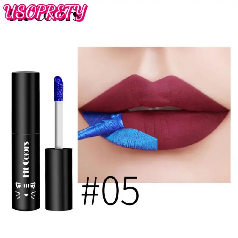 

Non-stick Cup Matte Velvet Liquid Lipstick Amazing Tear Off Lipstick Waterproof Tear-off Red Lip Tint 5 Colors Lips Makeup