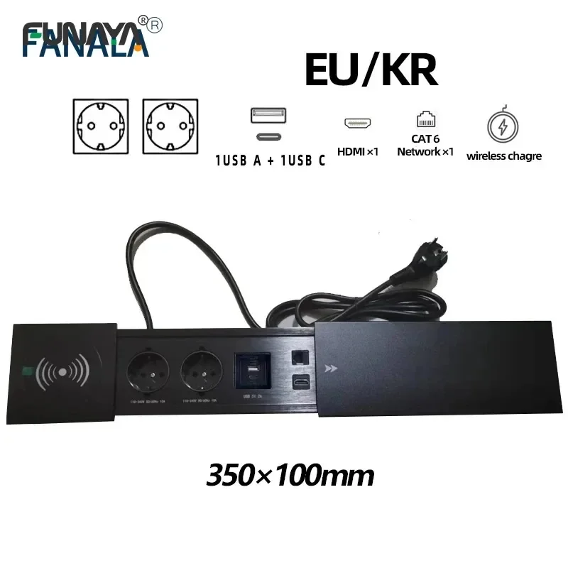 

FUNAYA Настольная скрытая розетка черная
