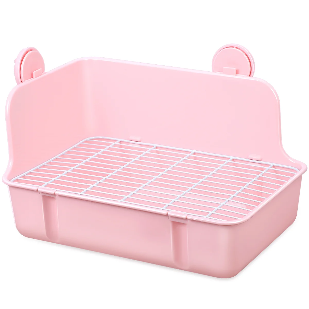 

POPETPOP Small Pet Toilet Lightweight Plastic Small Animal Potty Portable Pet Pan for Hamster Rabbit (Pink)