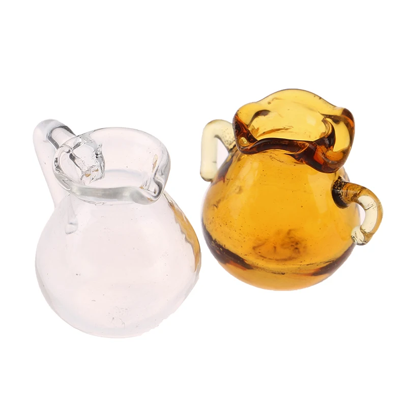 

Mini 1/12 Dollhouse Miniature Accessories Glass Fruit Juice Pot Simulation Kettle Model Toys for Doll House Decoration