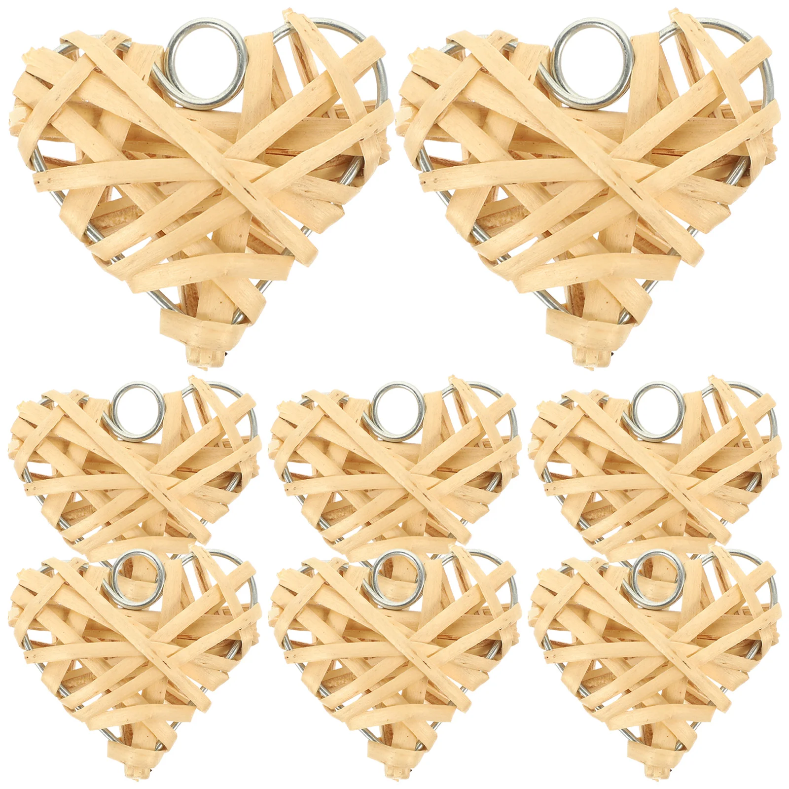 

Heart Rattanballs Wicker Hanging Shaped Decorations Pendant Valentines Woven Day Decor Vase Ornamentsfiller Natural Decorative