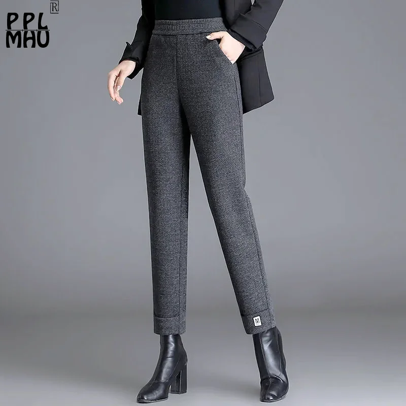 Осенне-зимние плотные шерстяные брюки