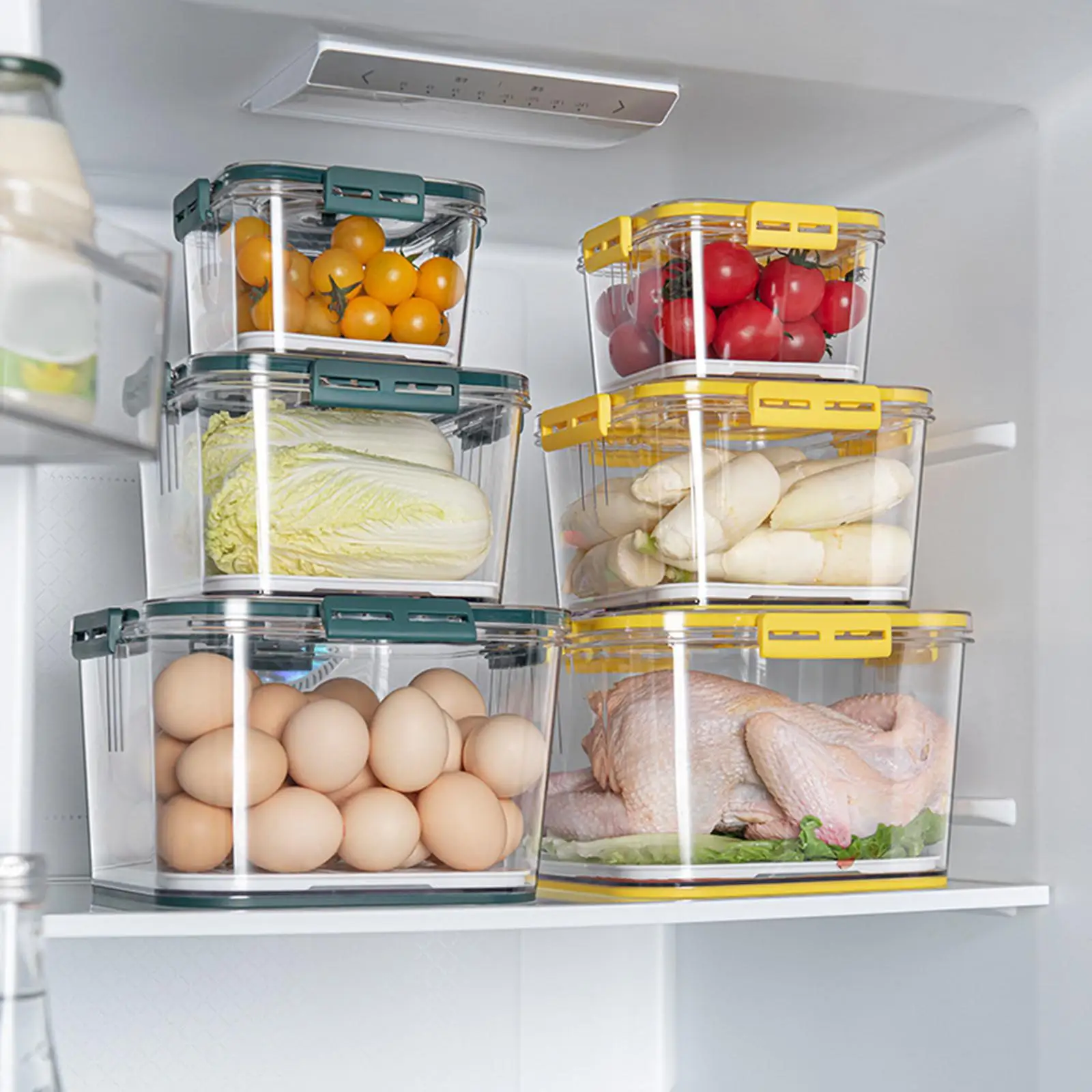 

3Pcs Food Storage Box Fresh Keeping Record Date for Countertops Refrigerator