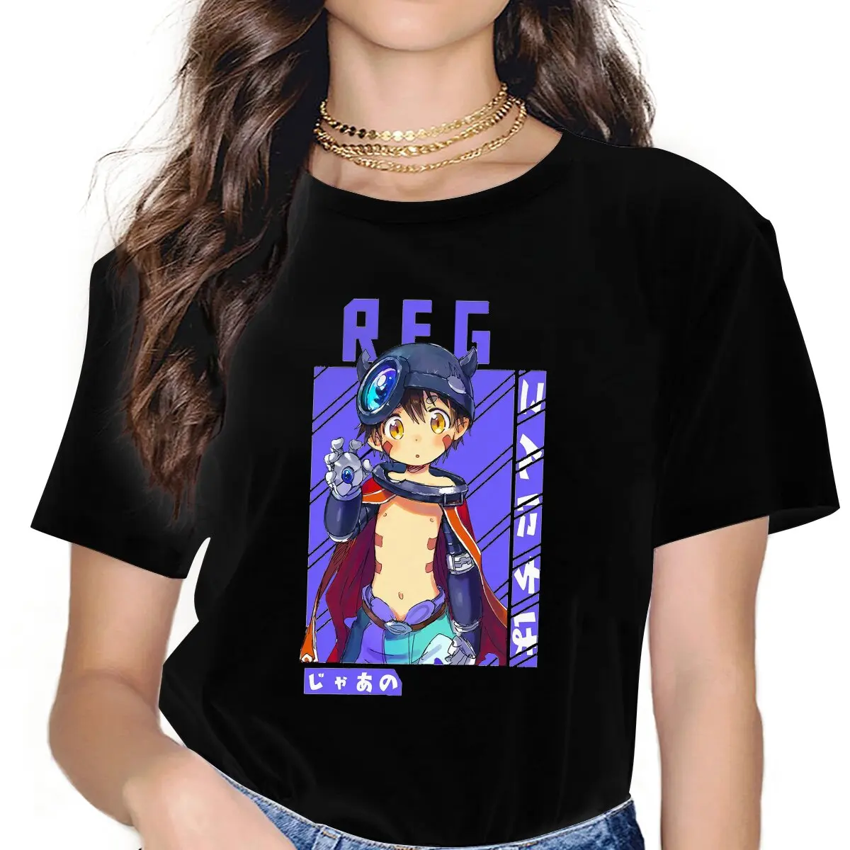 

Reg Masks Anime Made In Abyss Women T Shirt Fibre Punk O-Neck TShirt