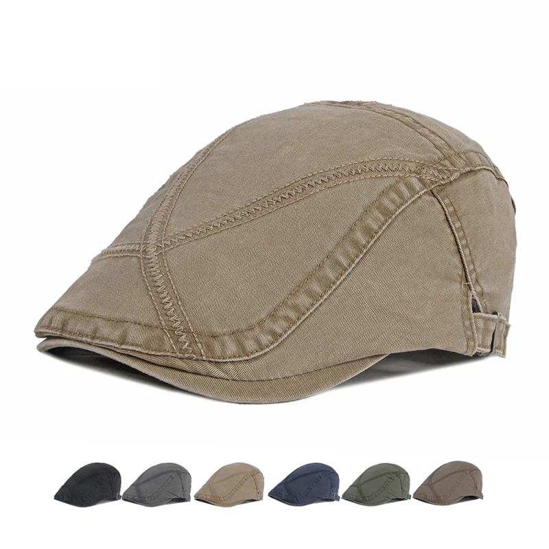 

Newsboy Caps for Men Spring Summer Cotton Sunscreen Berets Men's British Retro Beret Hat Gatsby Painters Hats Gorro Hombre Boina