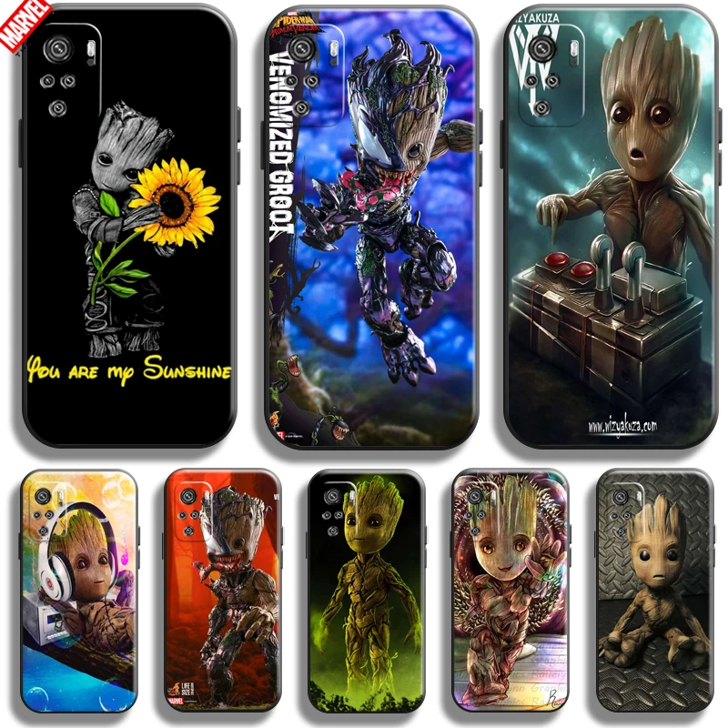 

Groot Marvel For Xiaomi Redmi Note 10S Phone Case 6.43 Inch Soft Silicon Coque Cover Black Funda Thor Comics Captain America