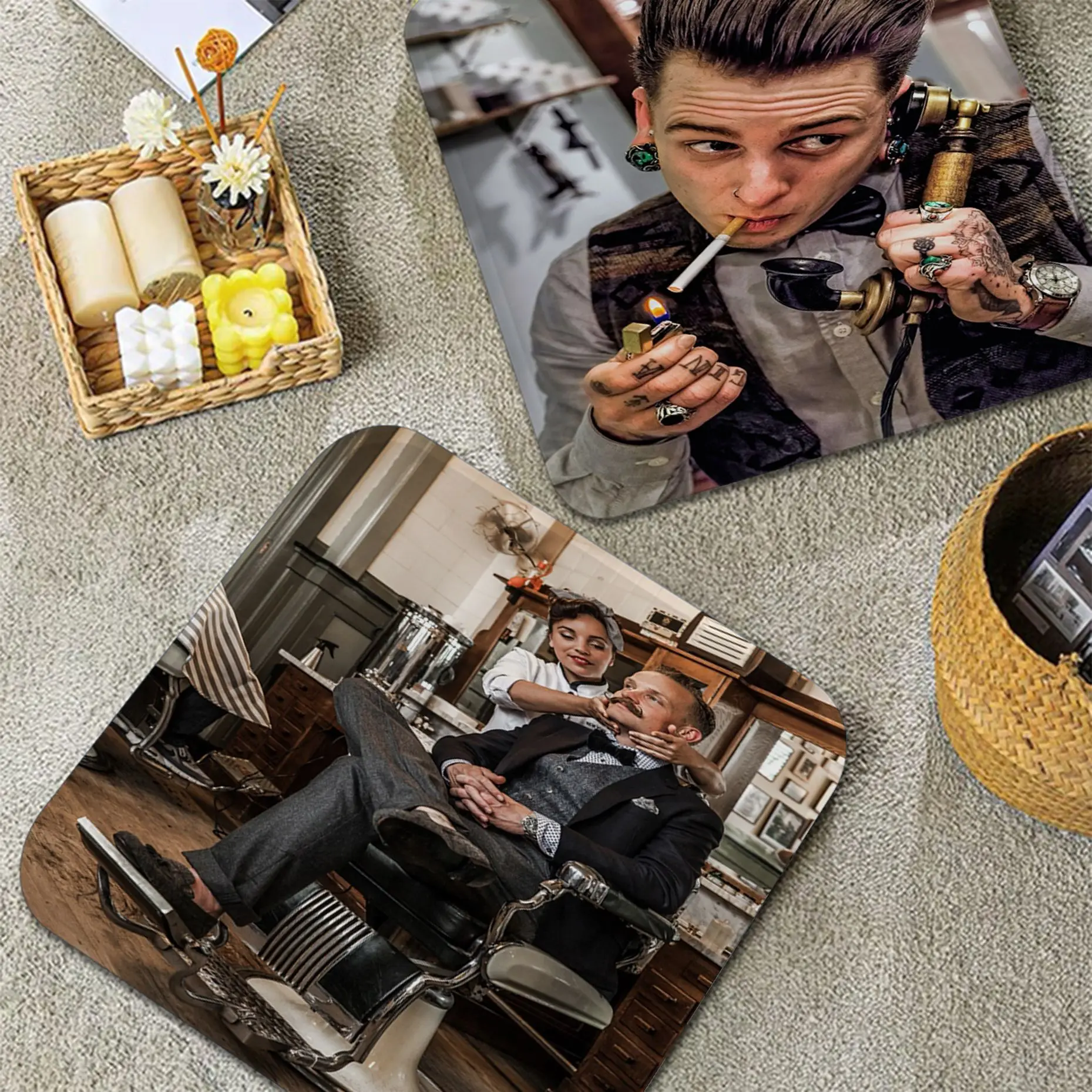 

Barber Shop Nordic Printing Chair Mat Soft Pad Seat Cushion For Dining Patio Home Office Indoor Outdoor Garden Buttocks Pad