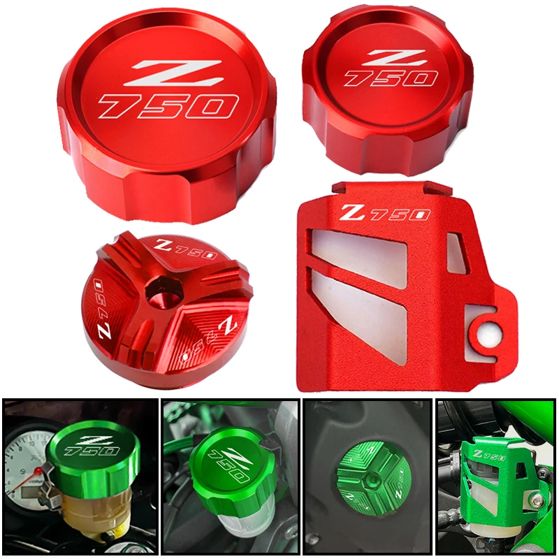 

FOR KAWASAKI z 750 Z750 /S 2005 2006 2007-2012 Motorcycle Accessories Brake Fluid Reservoir Covers Guard & Engine Oil Filler Cap