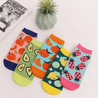 cute fruits socks 2022 summer spring japanese fashion kawaii socks strawberry peach pineapple avocado lemon pattern for women
