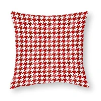 throw pillow cover 18x18 inch red houndstooth patchwork style polyester new square slipover double sided printing pillowcase