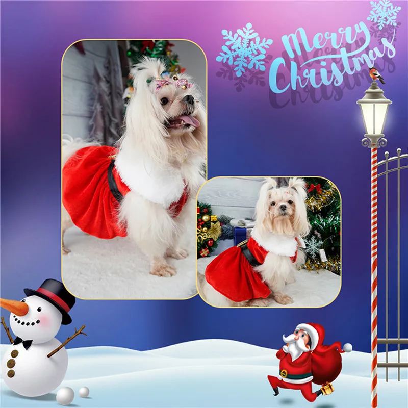 

Christmas Dog Dresses For Small Dogs Clothes Summer Xmas Cosplay Cat Pet Dress Fancy Princess Puppy Dress Bichon New Year
