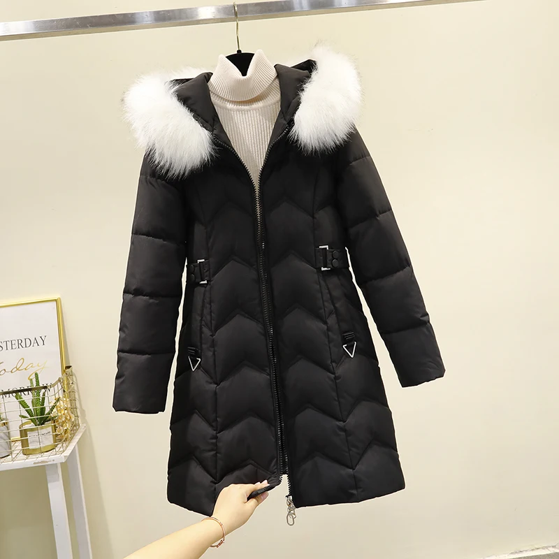 Down Padded Coats Women's Mid-Length 2022 Winter New Korean Version Slim Winter Padded Jacket Thickened Coat