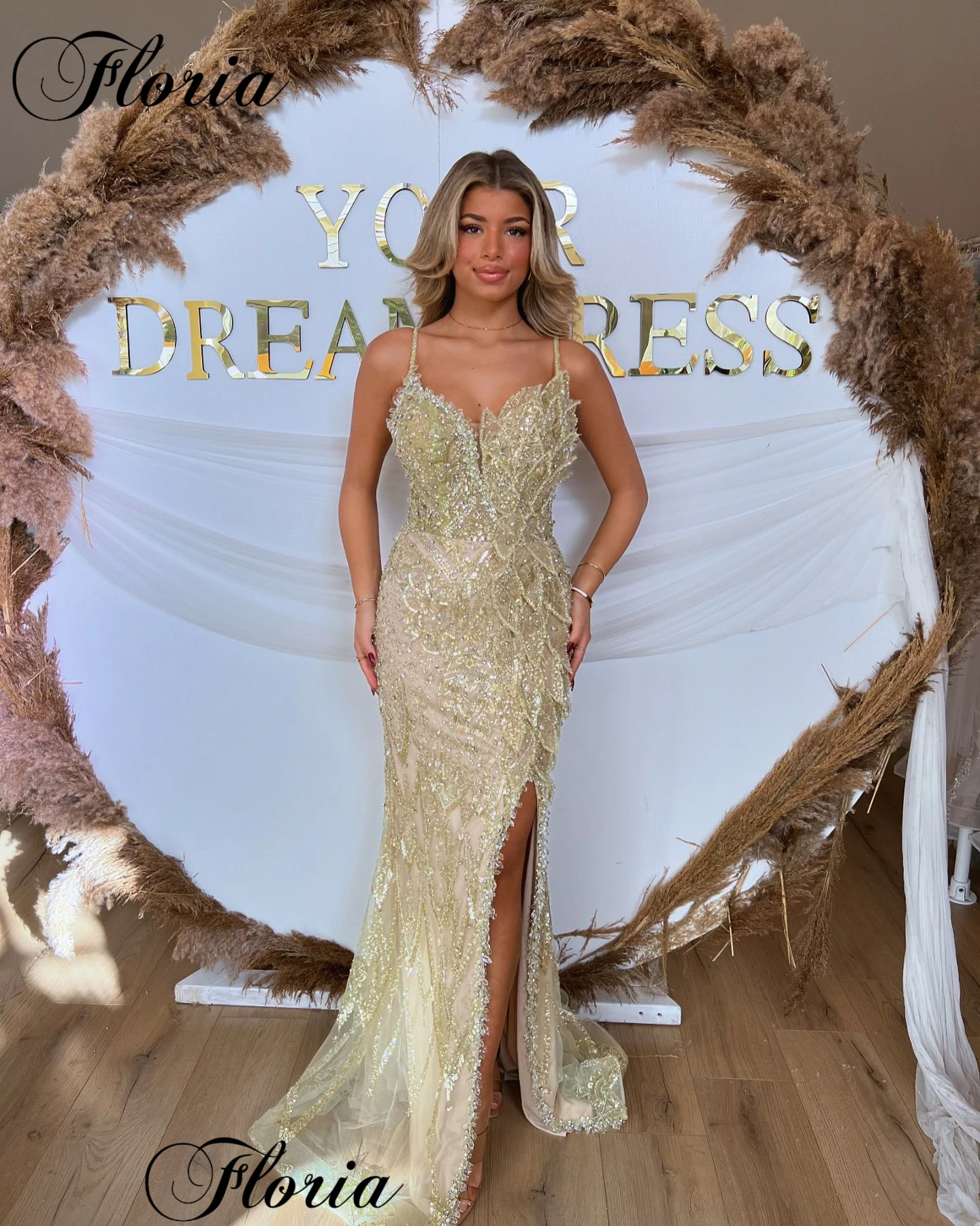 Sexy Spaghetti Cocktail Dresses With Side Slit Mermaid Elegant Prom Party Women Evening Gowns Vestidos De Cóctel