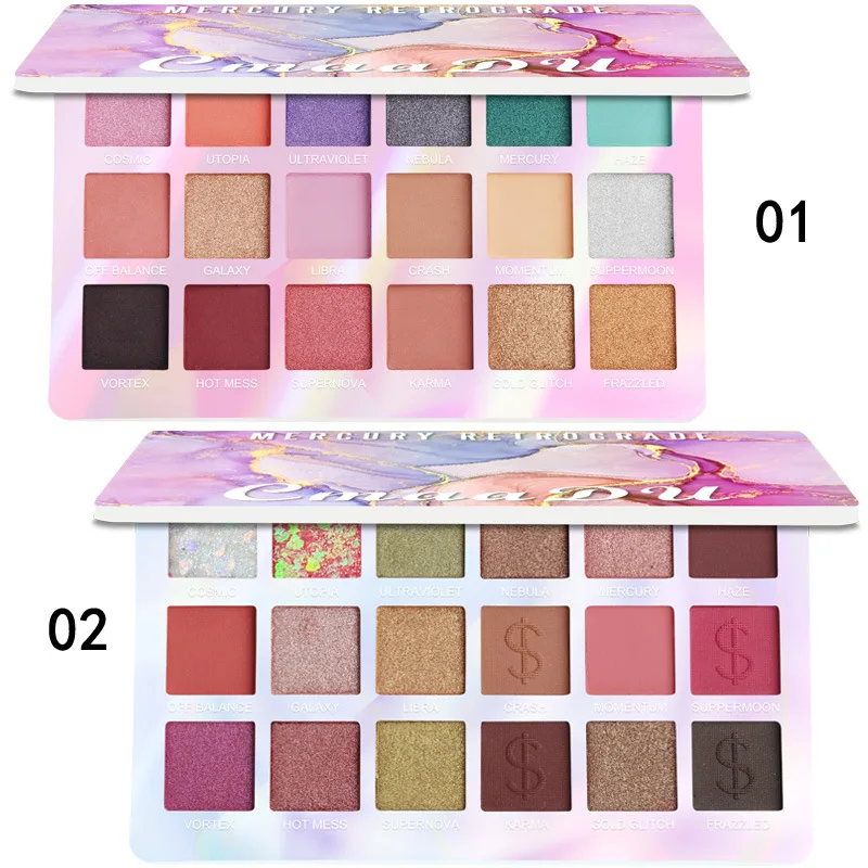 

18 Colors Shimmer Matte Eyeshadow Palletes Create Different Eye Makeup Waterproof and Long Lasting Makeup Pigment Eyeshadows