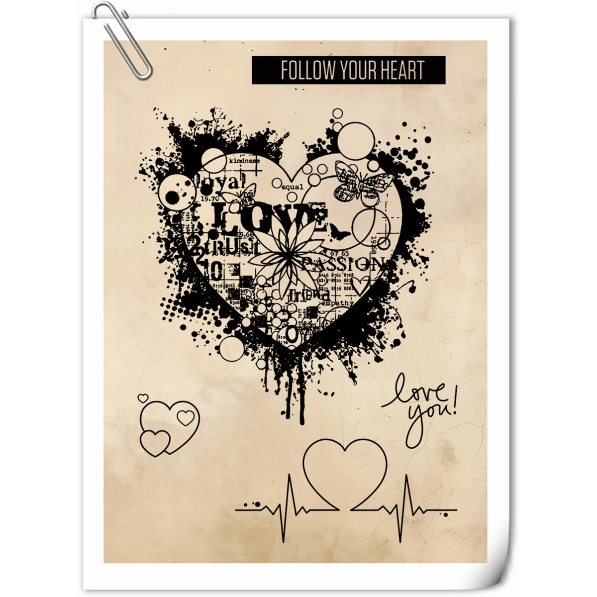 

Heartbeat Clear Silicone Stamps for DIY Scrapbooking Photo Album Embossing Rubber Stamping 2024 New Arrival