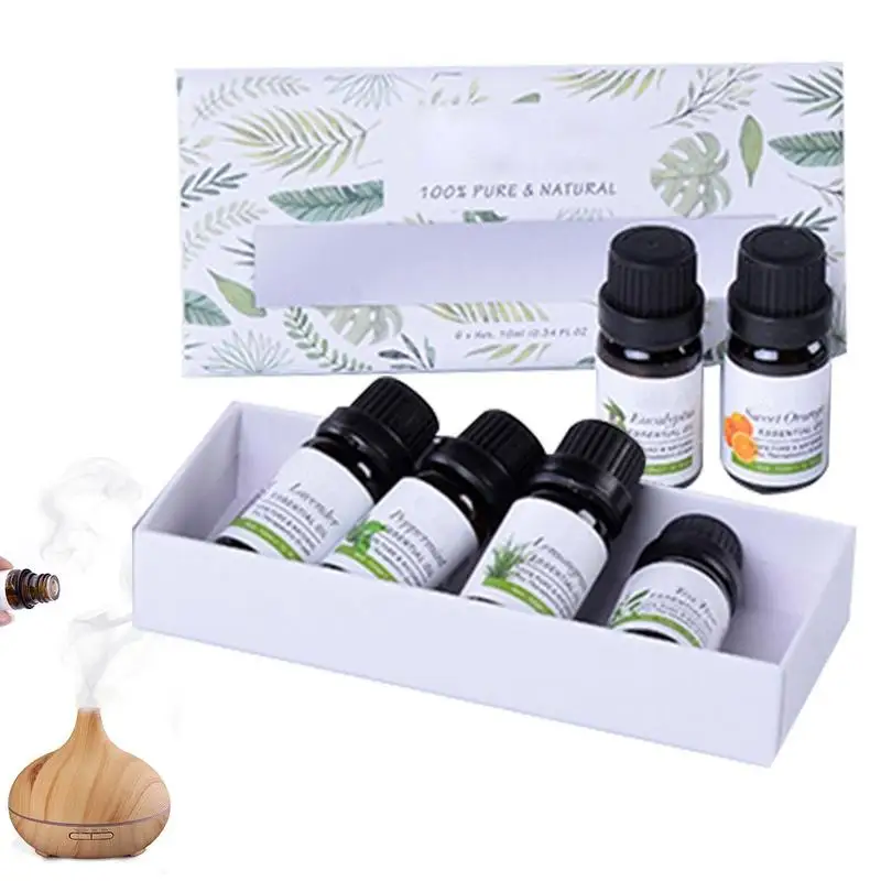 

Aromatherapy Oils Set Safe Aromatherapy Oils 6 PCS 10ml Aromatherapy Diffuser Oils For Sleep Mood Breathe Temptation And Stress
