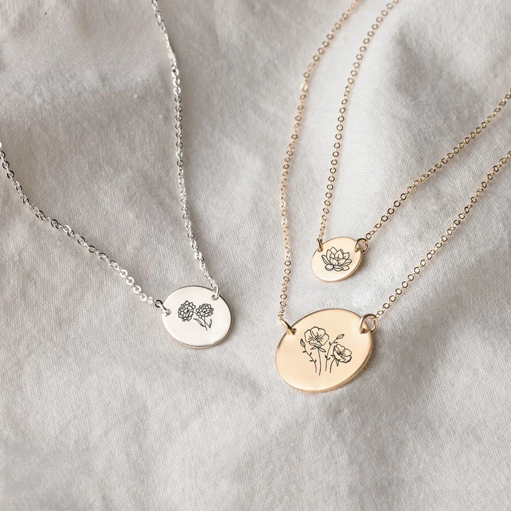 Orazio Customized 14K Gold Necklace for Women Stainless Steel Engraved Neck Chain Couple New Accessories Gift Jewelry Wholesale