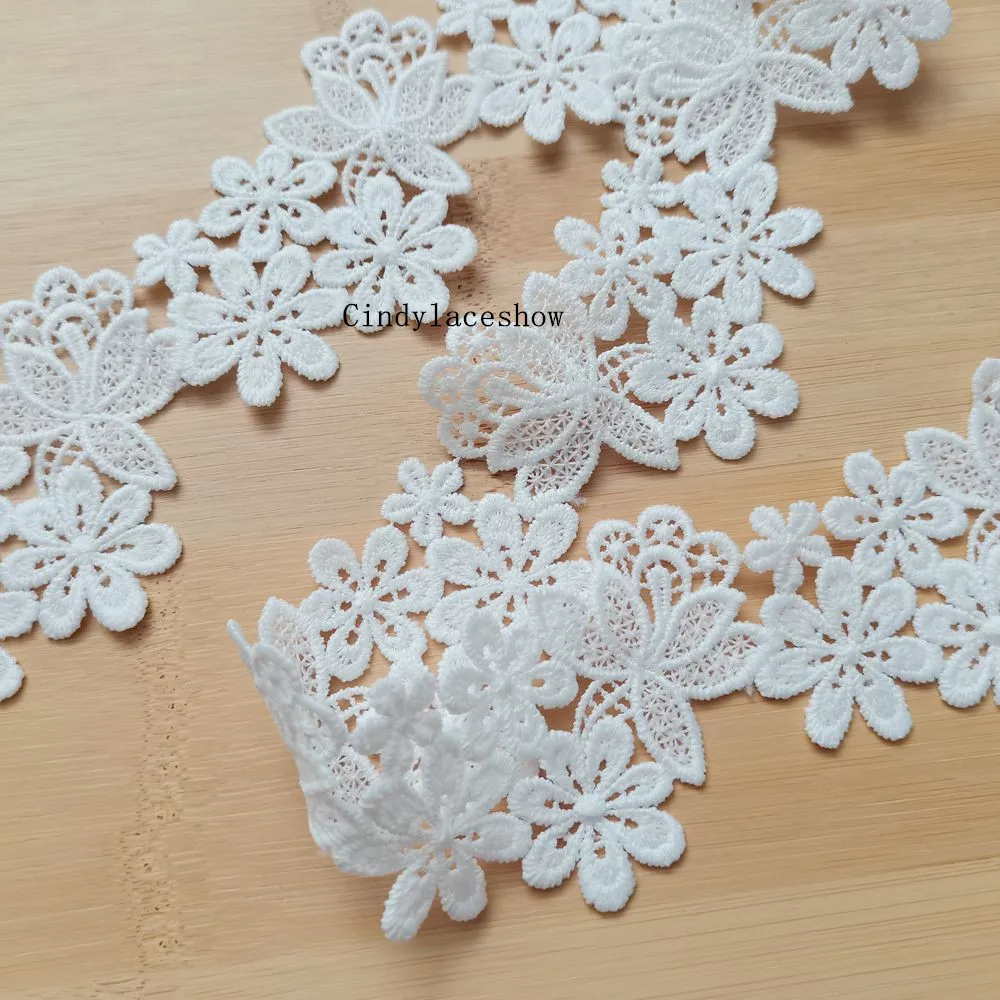Водорастворимая кружевная отделка с цветочным рисунком ромашки для шитья одежды