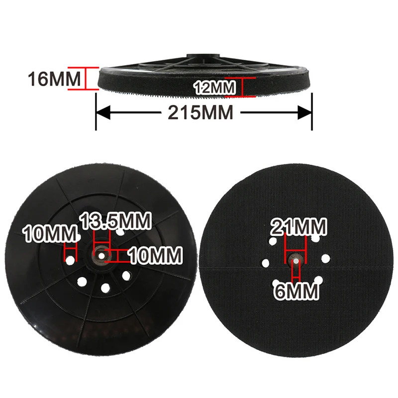 

9 дюймов, 215 мм, 8 отверстий, резервная шлифовальная накладка, крючок и петля, шлифовальная Накладка для гипсокартона с резьбой 6 мм для безпыльных шлифовальных машин