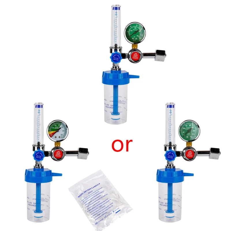 

Buoy Type Oxygen Pressure Gas Regulator Inhaler G5/8" Thread O2 Pressure Reducer Oxygen Gauge Flow Meter Zinc Alloy