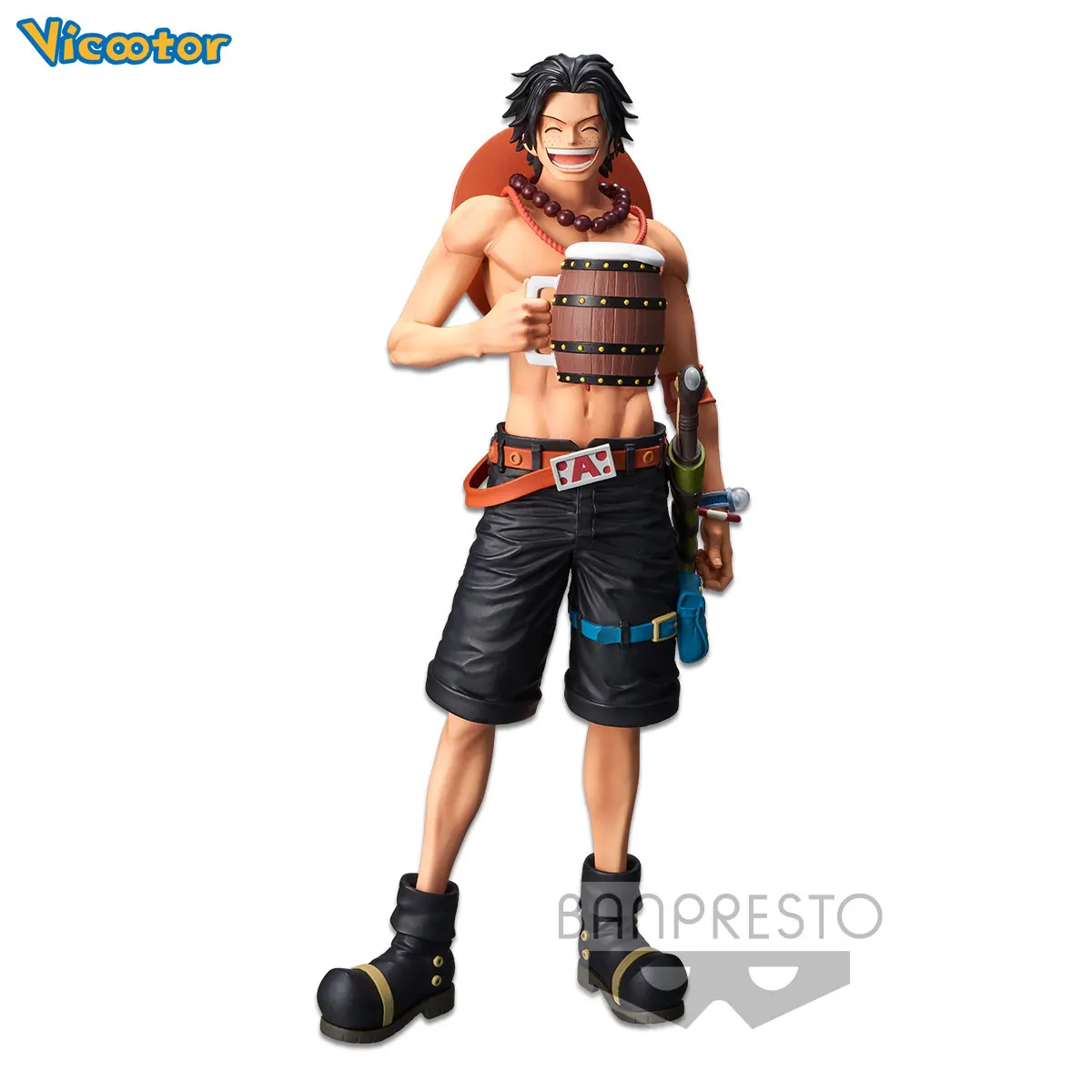 

Vicootor Original Genuine BP One Piece 28cm Grandista Nero Fire Fist Replacement Head With Wine Barrel PVC Action Figure