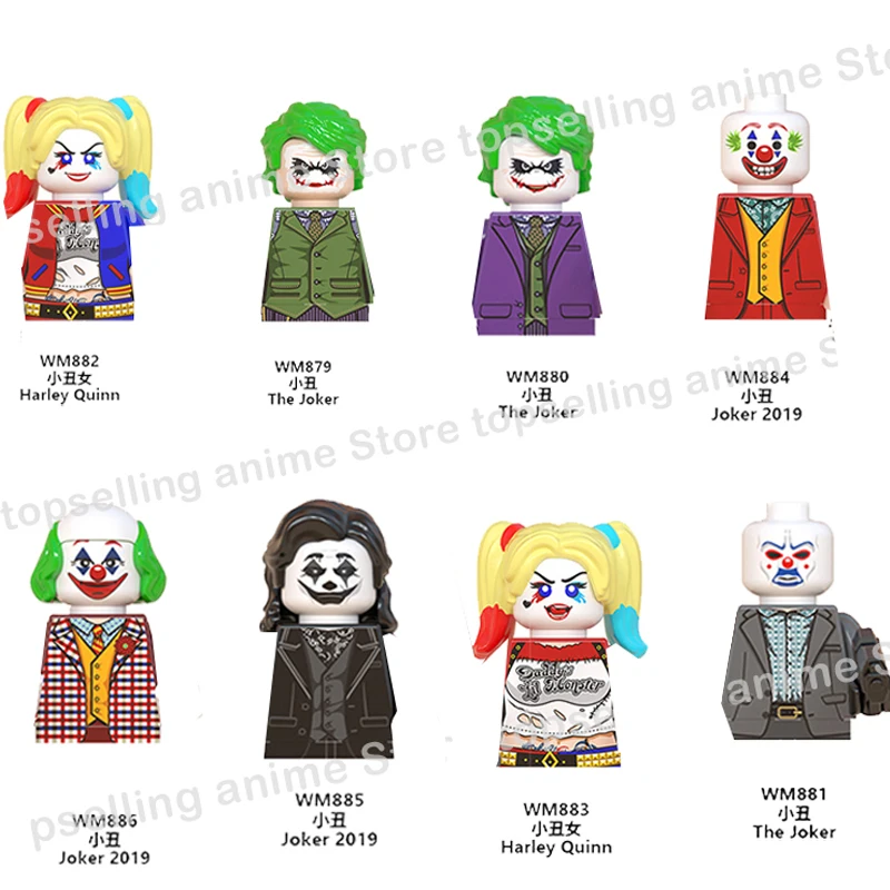 

WM6080 The Joker Harley Quinn batman Movies plastic mini action toy figures building blocks Assemble blocks kid birthday gifts