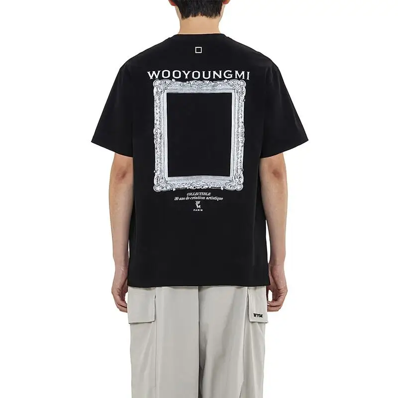 

Футболка Мужская/женская оверсайз с коротким рукавом, винтажный стильный топ в стиле хип-хоп, уличная мода в Корейском стиле, свободная рубашка