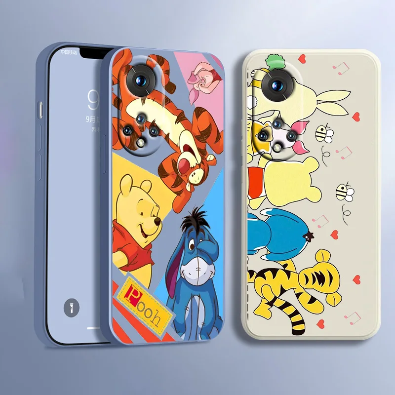 

Disney Winnie Pooh Cute For Honor 70 60 50 30 20 X20 10X Pro Plus Lite Liquid Rope Silicone Candy Cover Phone Case