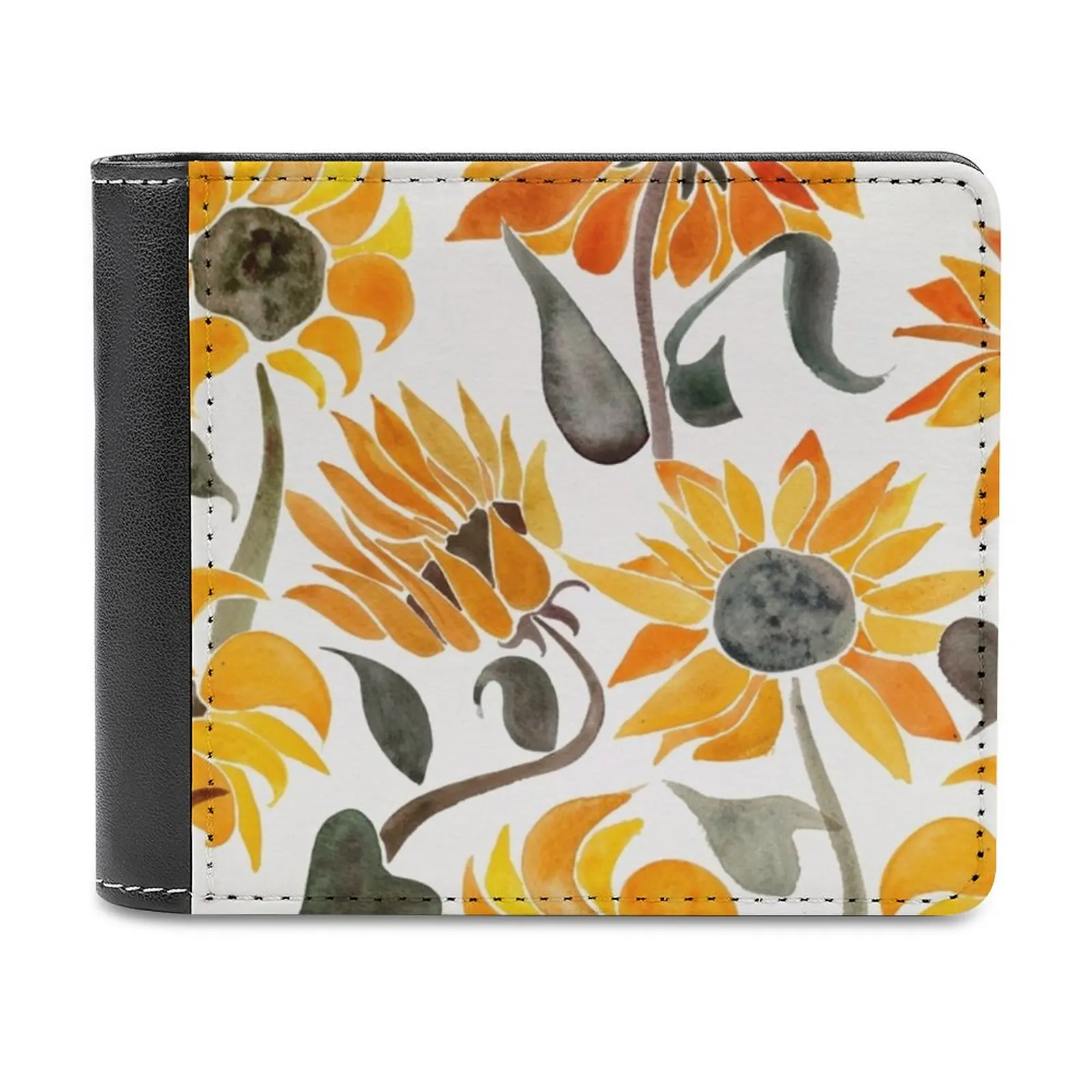 

Sunflower Watercolor – Yellow & Black Palette Business Men Wallets Small Money Purses New Design Dollar Price Top Wallet