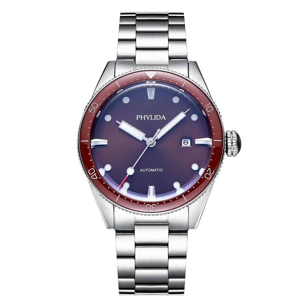 

NEW High quality PHYLIDA Brown Dial Luxury Men Watch Automatic Mechanical 43.8MM Sport Fathoms Fifty Homage Wristwatch