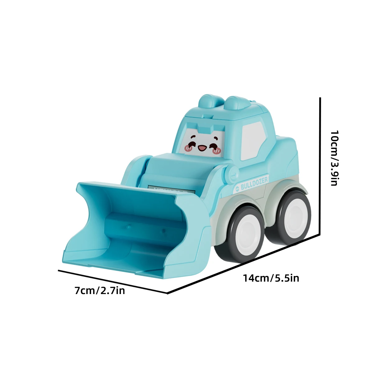 Разноцветный мультяшный инженерный автомобиль экскаватор кран обратный