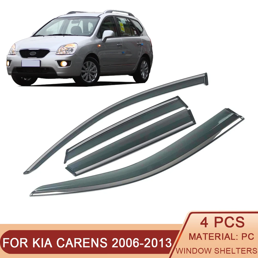 

For KIA Carens Rondo UN 2006-2013 Car Window Sun Rain Shade Visors Shield Shelter Protector Cover Trim Frame Sticker Accessories