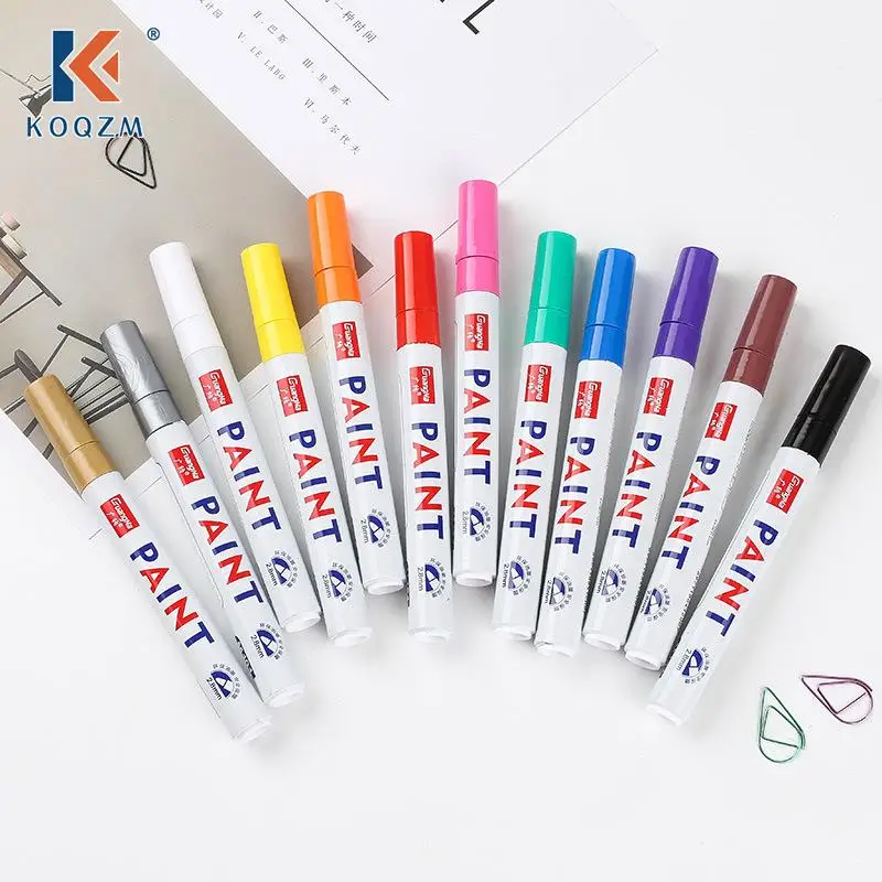 

12 Colors Car Paint Pen Car Wheel Tire Oily Painting Pen Waterproof Permanent Paint Marker Pen Auto Rubber Tyre Polishes Car Sty