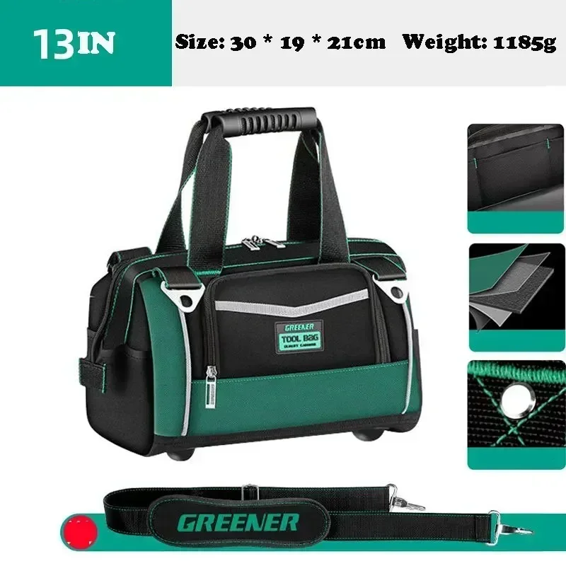

Многофункциональная водонепроницаемая холщовая сумка для инструментов 1680D с пластиковым дном, износостойкий прочный набор инструментов, рабочая сумка для хранения электрика