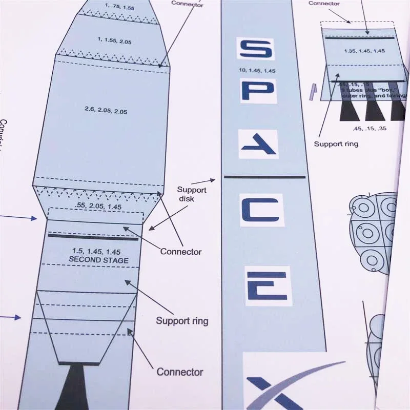 1100 США SpaceX Falcon 9-ракета 3D бумажная модель-головоломка студенческая ручная класса DIY космическая бумажная модель игрушки (art.: 3920d0e07772e) - 3920d0e07772e
