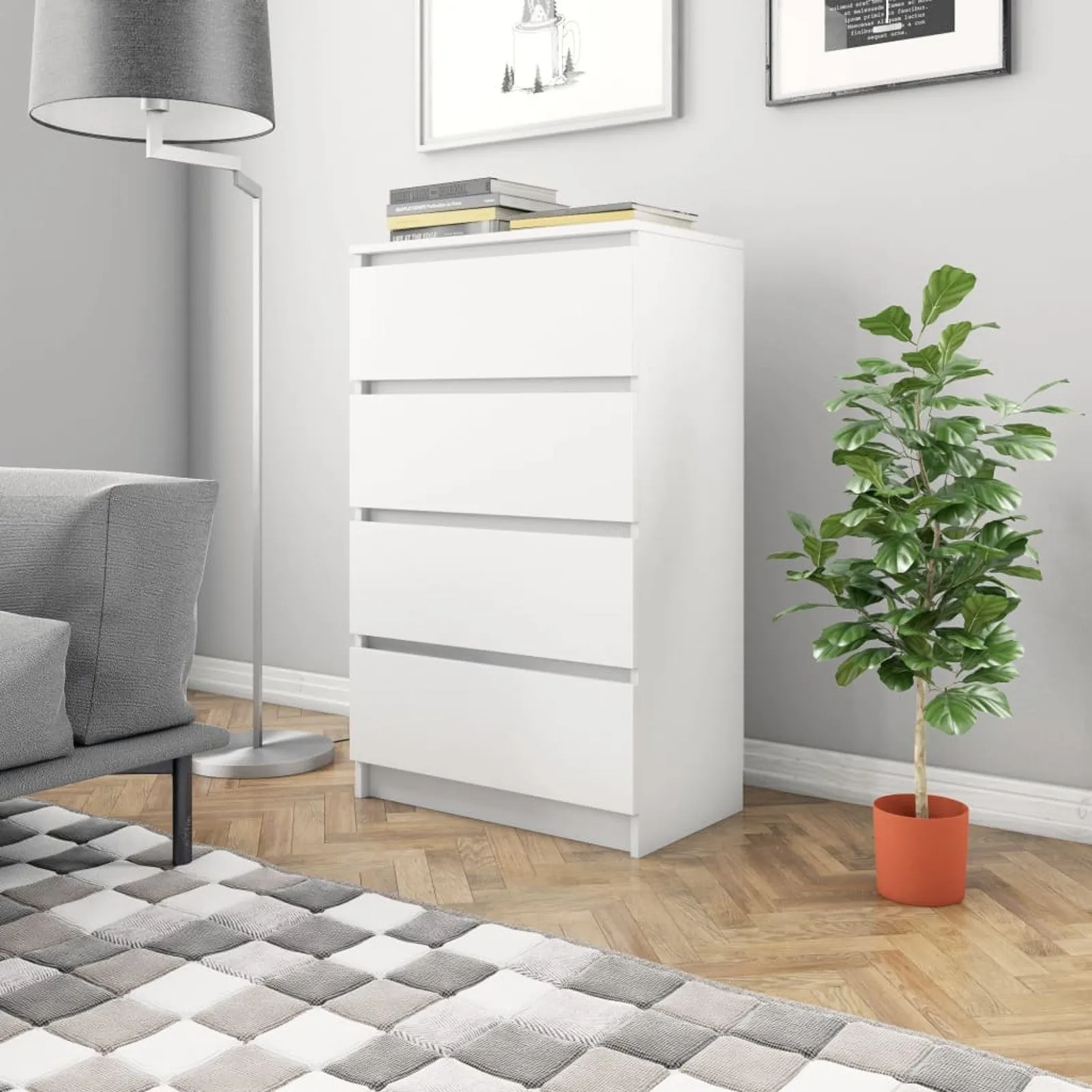 

Sideboard White 23.6"x13.8"x38.8" Chipboard