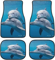dolphin animal car mats aesthetic universal fit car floor mats fashion soft waterproof car carpet frontrear 4 pieces full set f