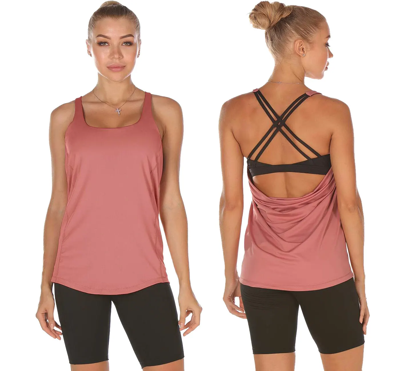 

Women Yoga Tops Vest Tank Tops Strappy Athletic , Exercise Running Gym sports workout