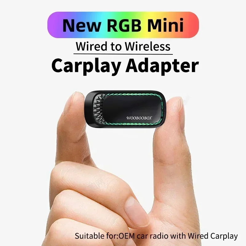 Новый RGB Mini Carplay AI Box для Apple Car Play Беспроводной адаптер Автомобильный OEM проводной