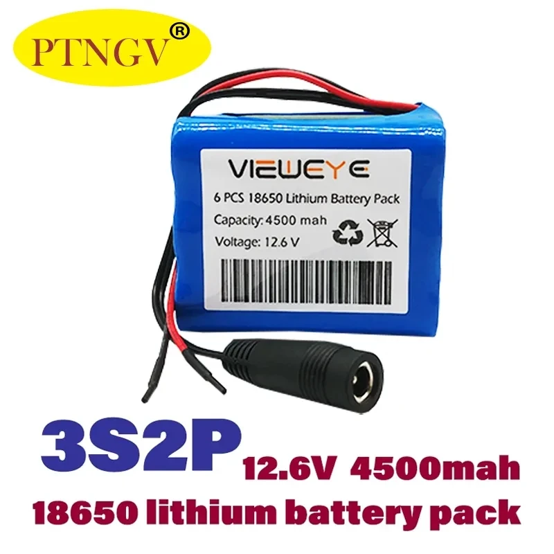 

2022 11.1V/12.6V 18650 Lithium Batterij 3s2p 12V 4500Mah Vis Detector Onderwater Vissen Camera indicator Draagbare Bron