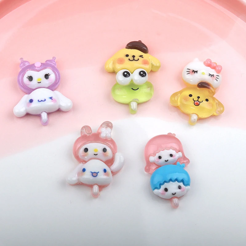 

Mymelody Anime Sanrio Accessories Cartoon Cute Cinnamoroll Kuromi Creative Diy Phone Case Hairpin Material Pack Cute Sweet Gift