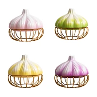 garlic design ceramic egg storage basket creative iron eggs storage basket metal wire hen egg basket vegetables container